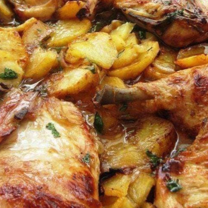 Poulet au four avec pomme de terre - Amateurs de cuisine